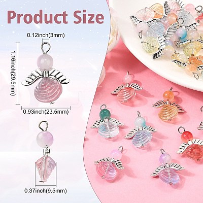 30Pcs Glass Pendants FIND-CJ0003-36-1