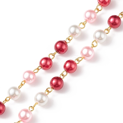 Handmade Glass Pearl Beaded Chain AJEW-JB01134-05-1