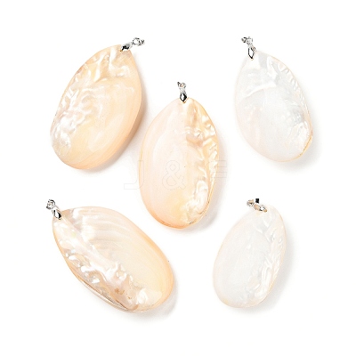 Natural Freshwater Shell Big Pendants BSHE-Z003-40P-1
