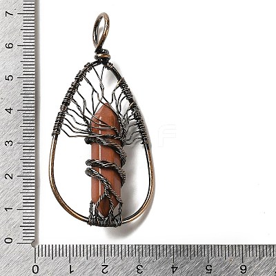 Natural Red Jasper Double Terminal Pointed Faceted Bullet Big Pendants G-Q015-01D-1
