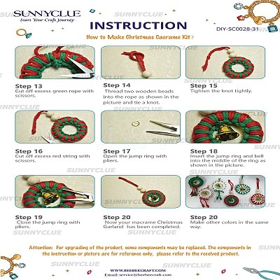 Christmas Theme DIY Cotton Threads Pendant Decoration Making Kits DIY-SC0028-31-1