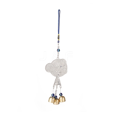 Handmade Lampwork Evil Eye Wind Chines HJEW-C001-09-1