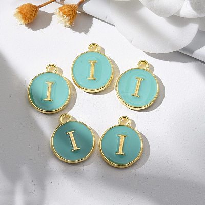 Golden Plated Alloy Enamel Charms ENAM-S118-05I-1