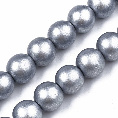 Spray Painted Natural Wood Beads Strands WOOD-S053-59B-1