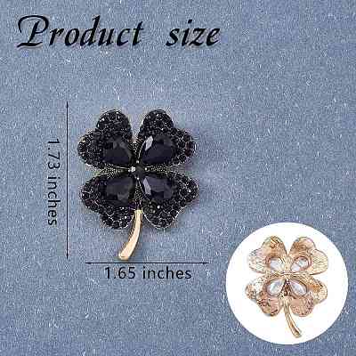 Cubic Zirconia Clover Brooch Pin JBR105F-1