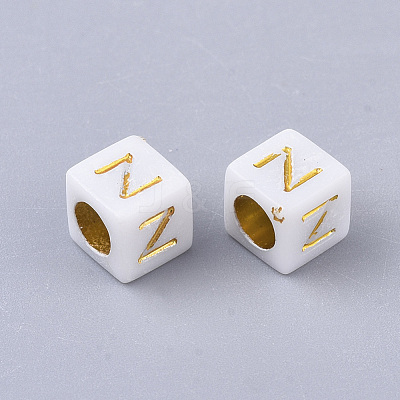 Plated Acrylic Beads X-MACR-S299-052B-1