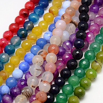 Natural Agate Beads Strands G-G580-14mm-M-1