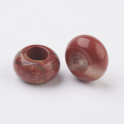 Natural Red Jasper European Beads X-G-G740-14x8mm-04-1