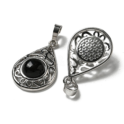 Natural Obsidian Pendants G-Q158-05P-24-1