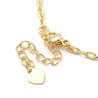 Colorful Cubic Zirconia Heart Pendant Necklace NJEW-E074-03G-1