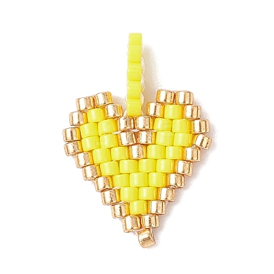 2Pcs 2 Styles Glass Seed Beaded Pendants PALLOY-MZ00883-02-1