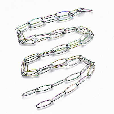 Ion Plating(IP) 304 Stainless Steel Paperclip Chains CHS-S006-JN958-3-1