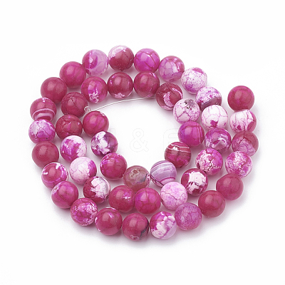 Dyed Natural Crackle Agate Beads Strands G-T100-04D-1