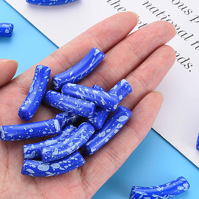 Opaque Spray Painted Acrylic Beads X1-MACR-S372-002F-B02-1