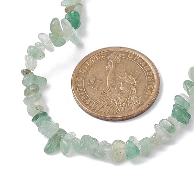 Natural Green Aventurine Chip Beaded Necklace NJEW-JN04615-14-1