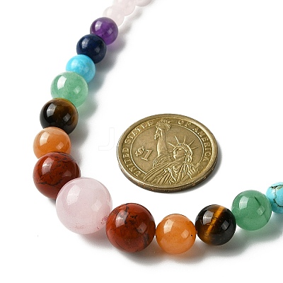 Natural Mixed Gemstone Graduated Beaded Necklaces NJEW-JN04492-1