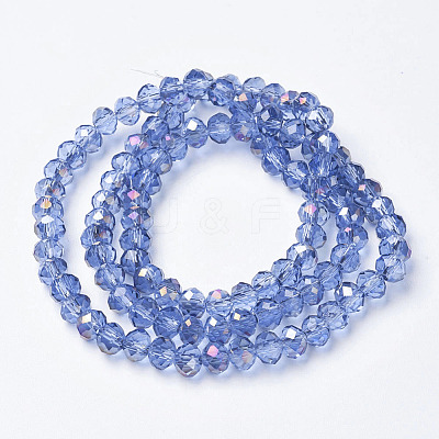 Electroplate Transparent Glass Beads Strands EGLA-A034-T6mm-F19-1