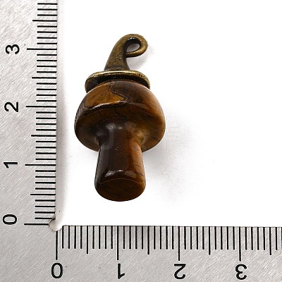 Natural Tiger Eye Mushroom Pendants G-D311-02AB-11-1