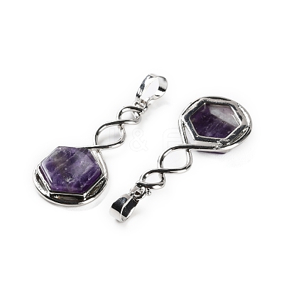 Natural Amethyst Pendants X-G-F777-05P-07-1