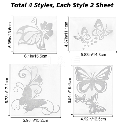 8Sheets 4 Style Waterproof Plastic Car Stickers DIY-GF0005-52-1