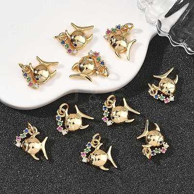 SHEGRACE Brass Colorful Cubic Zirconia Charms XGRQ3P648-591G-1