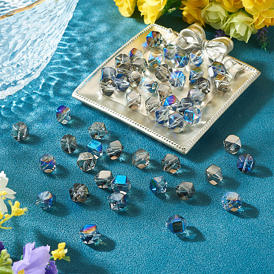 60Pcs 2 Colors Electroplate Glass Beads EGLA-TADJ0001-19A-1