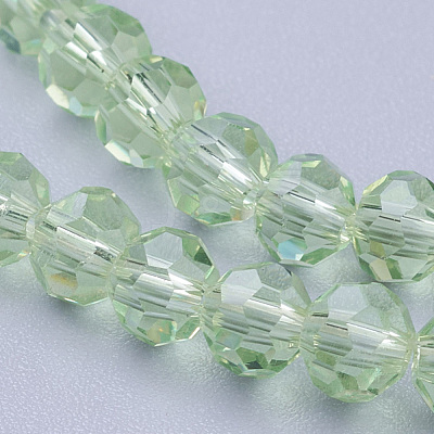 Faceted(32 Facets) Round Glass Beads Strands X-EGLA-J042-4mm-01-1