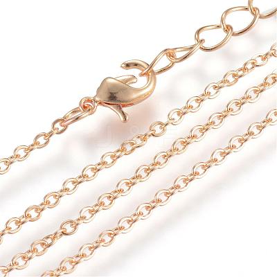 Iron Cable Chains Necklace Making MAK-R016-50cm-G-1
