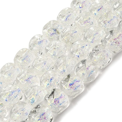 Handmade Foil Lampwork Beads Strands FOIL-C002-01C-1