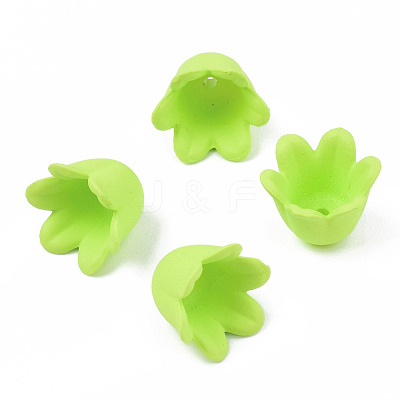 Rubberized Style Opaque Acrylic Bead Caps ACRP-T010-01D-1