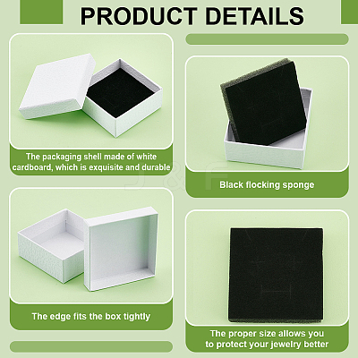 Square Kraft Paper Necklace Earring Storage Gift Boxes CON-WH0095-88B-1
