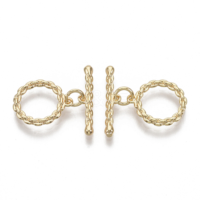 Brass Toggle Clasps KK-S354-219-NF-1