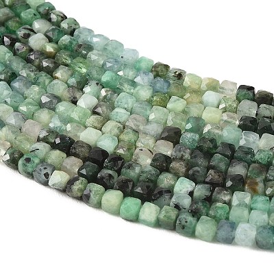 Gradient Color Natural Emerald Beads Strands G-K376-D04-4x4mm-1