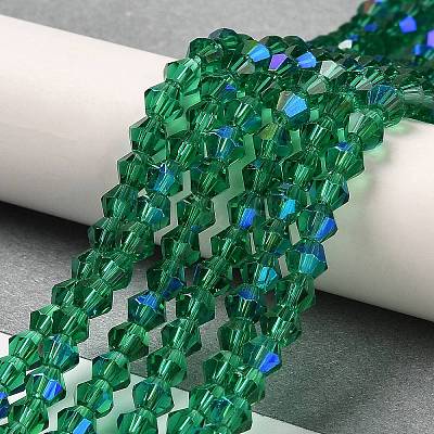 Transparent Electroplate Glass Beads Strands EGLA-A039-T3mm-L10-1