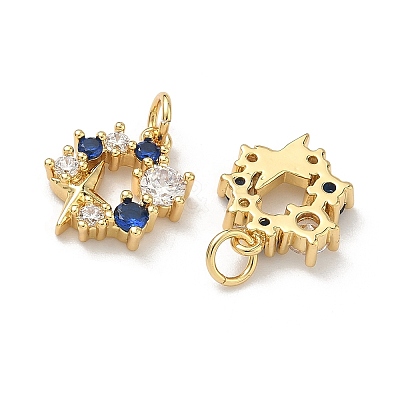 Brass Micro Pave Cubic Zirconia Pendants KK-C252-11G-1