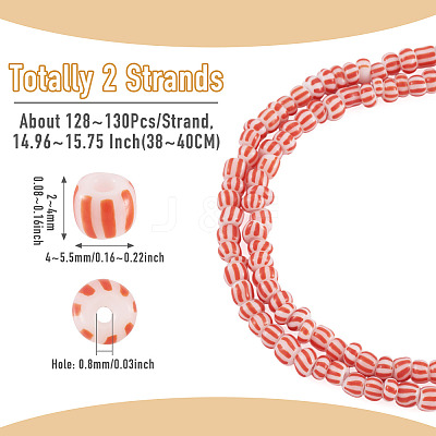 2Strands Handmade Lampwork Beads Strands BLOW-TADJ0001-01H-1