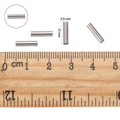 Tarnish Resistant 304 Stainless Steel Tube Beads X-STAS-G071-32P-1