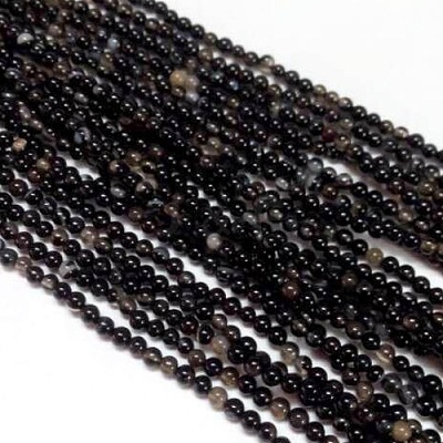 Natural Black Onyx Beads Strands X-G-H1567-8MM-1