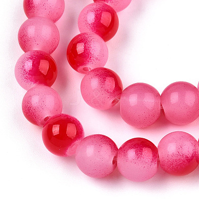 Baking Paint Imitation Jade Glass Round Bead Strands DGLA-N003-10mm-06-1