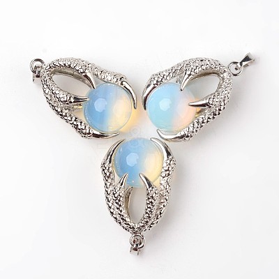 Eagle Claw Alloy Opalite Pendants X-G-L455-A22-1