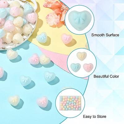 45Pcs 3 Colors Rubberized Style Opaque Acrylic Beads OACR-CJ0002-56-1