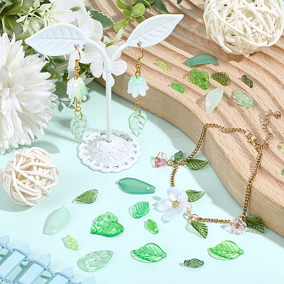 350Pcs 10 Styles Transparent Acrylic Pendants OACR-PA0001-23-1