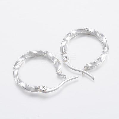 304 Stainless Steel Hoop Earrings EJEW-H327-03B-1