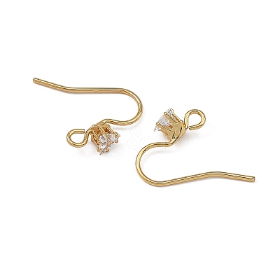 SHEGRACE Brass Pave Cubic Zirconia Earring Findings XGRQ4S738-740G-1