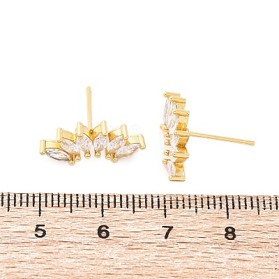 Horse Eye Sparkling Cubic Zirconia Stud Earrings for Her ZIRC-C025-25G-1