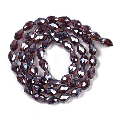 Transparent Electroplate Glass Beads Strands EGLA-N013-T10mm-B03-1