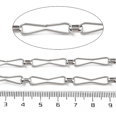 Rack Plating Brass Hour-glass Shaped Link Chains CHC-G023-01P-1