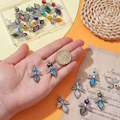 20Pcs 10 Color Evil Eye Lampwork Pendants FIND-CJ0001-69-1