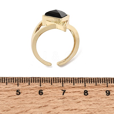 Brass Micro Pave Cubic Zirconia Cuff Rings for Women GG-CBA7610-11G-06-1