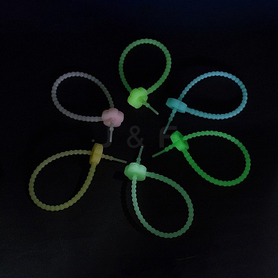 Luminous Silicone Cable Zip Ties AJEW-P104-01E-1